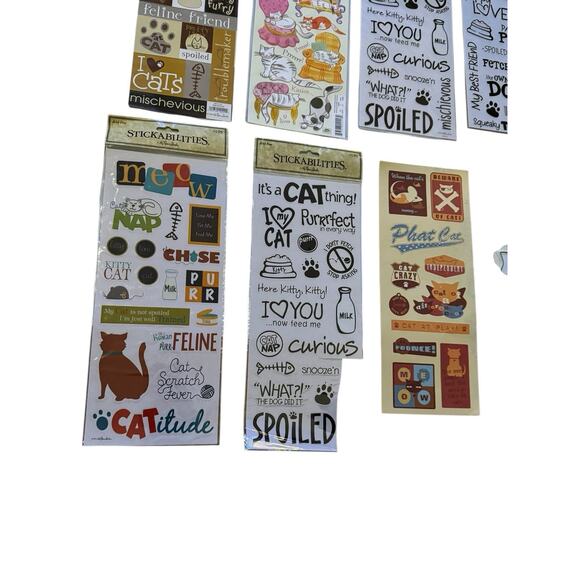 Lot 8 Cat Stickers Scrapbooking Sets Stickabilities Cardstock Daisy Hill Crafts - Picture 5 of 6